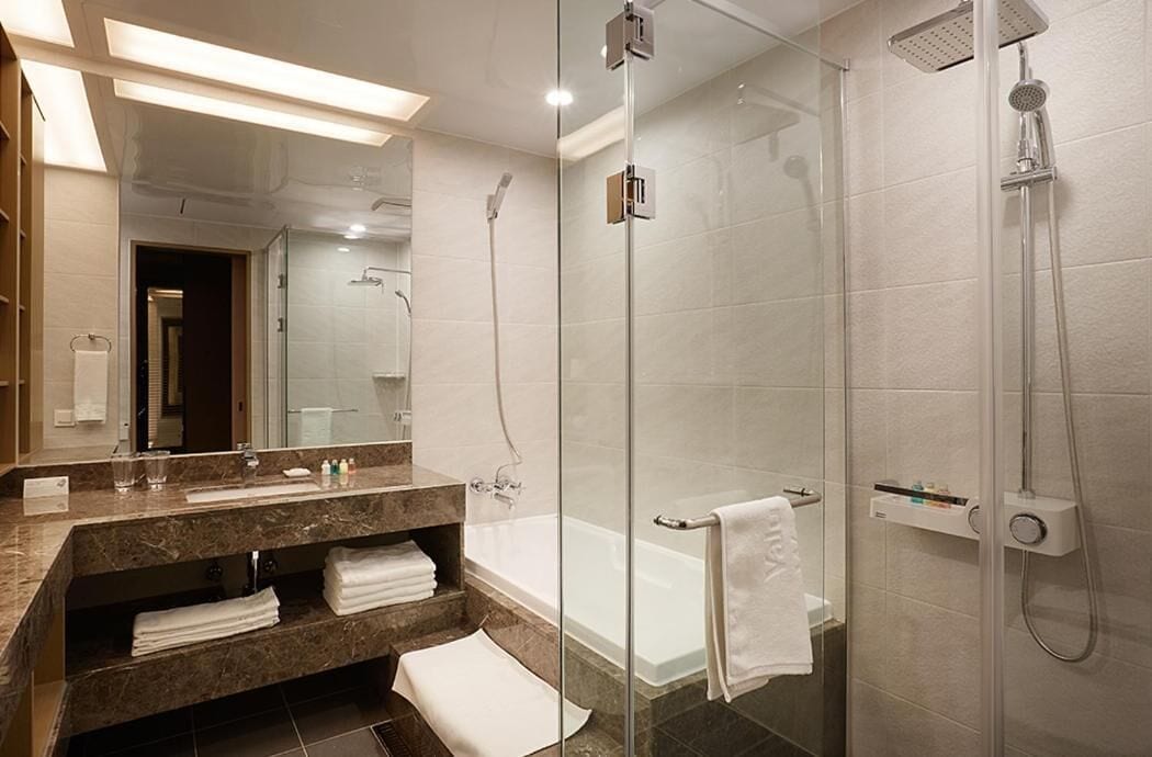 free toiletries, hair dryer, bathrobes, slippers