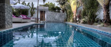 Deluxe Villa, 3 Bedrooms, Private Pool, Poolside | Pool | Outdoor pool, pool umbrellas, pool loungers