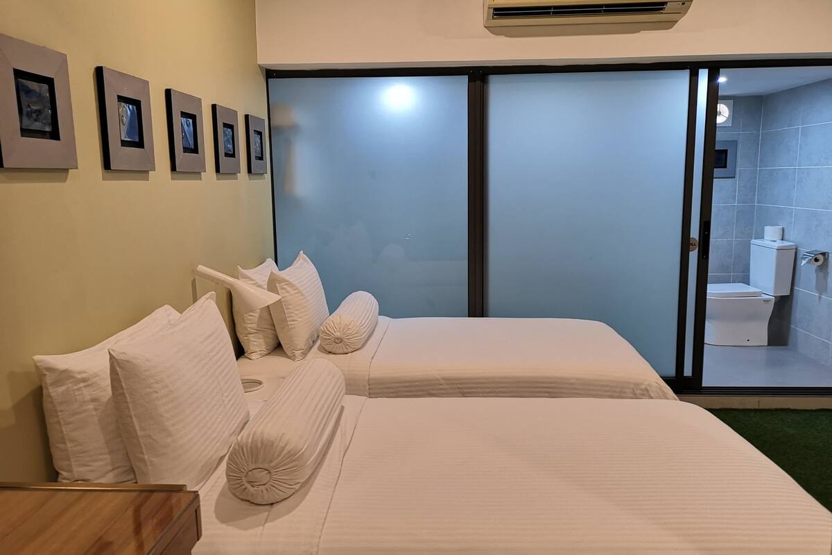 duplex family room | view from room