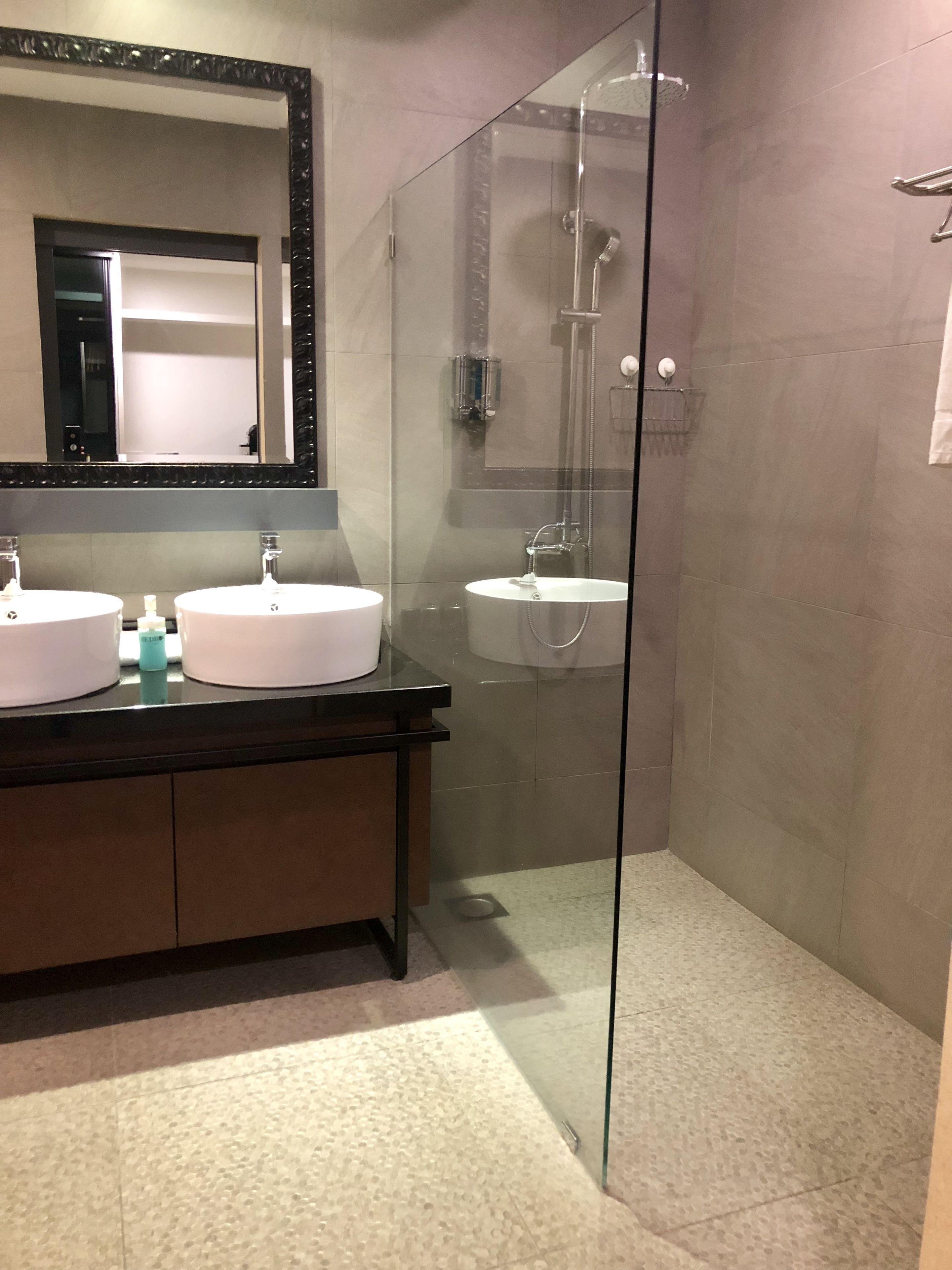 duplex family room | bathroom | free toiletries, hair dryer, bathrobes, slippers