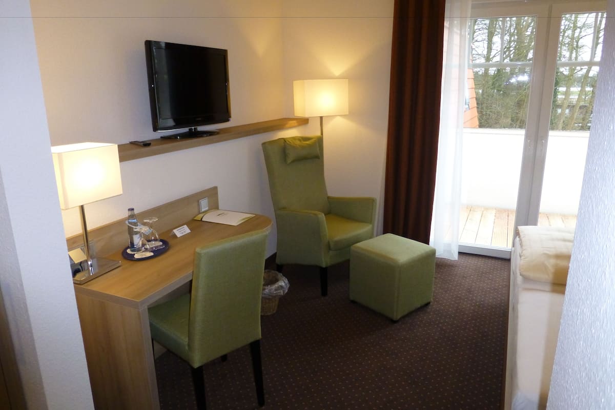 double room single use, balcony | living area | flat-screen tv