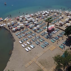 Private beach, sun-loungers, beach umbrellas, beach bar