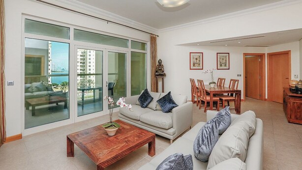 Apartment, 2 Queen Beds, Balcony | Living area - Kennedy Towers - Al Anbara (Dubai)