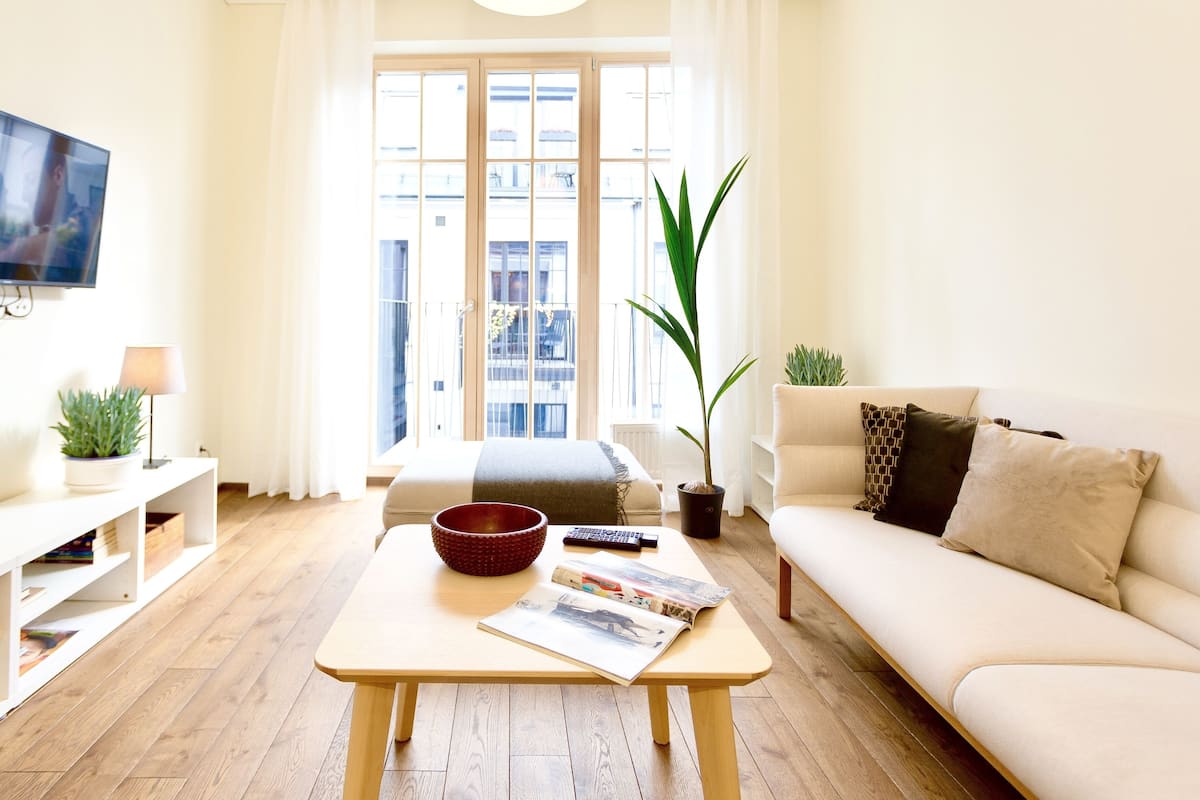 Superior 1 Bedroom Apartment with Balcony (Subaciaus St. 19) | 1 camera, biancheria da letto di alta qualità, con stile personalizzato