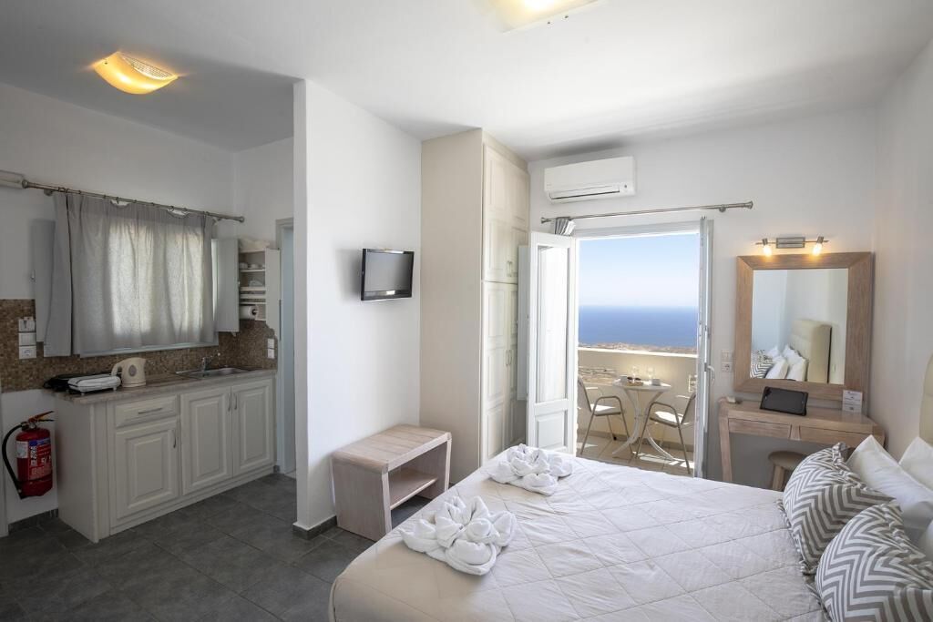 Estudio Deluxe, vista al mar | Caja de seguridad en la habitación, wifi gratis y ropa de cama 