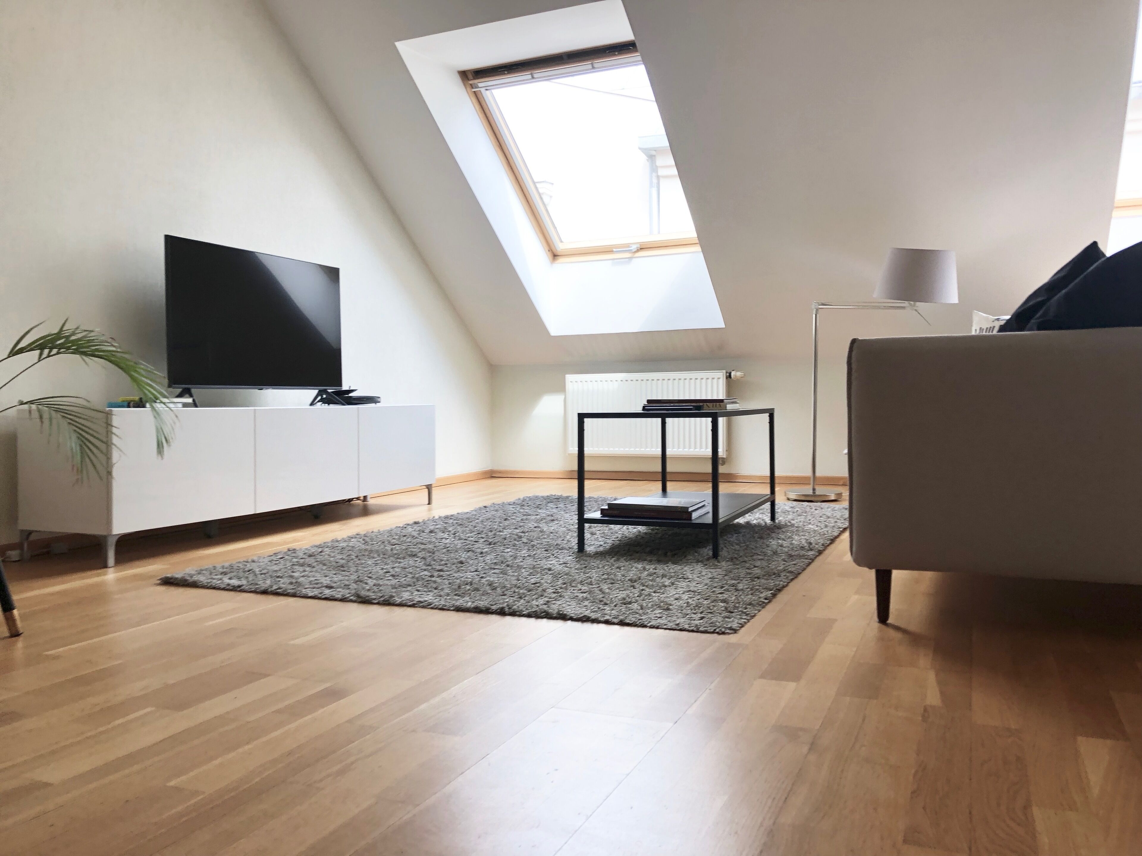 beautiful one bedroom apartment mesiniu st.3 | living area | 43-inch lcd tv with cable channels, tv, netflix