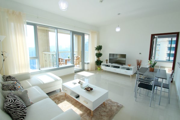 Apartment, 1 Bedroom | Living area | TV - Kennedy Towers - 29 Boulevard (Dubai)