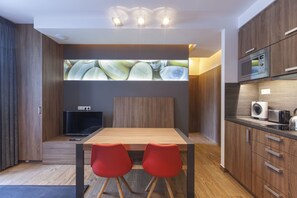 Apartment, 1 Bedroom | Living area | Flat-screen TV, DVD player, heated floors - Apparthotel Silbersee (Stadl-Predlitz)