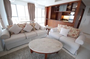 Apartment, 2 Bedrooms | Living room | TV - Kennedy Towers - Residences 6 (Dubai)