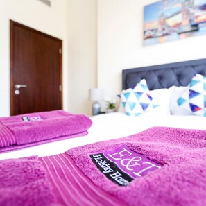 Apartment, 1 Bedroom | 1 bedroom, in-room safe, blackout curtains, iron/ironing board - Kennedy Towers - Concorde (Dubai)