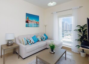 Apartment, 1 Bedroom | Living room - Kennedy Towers - Concorde (Dubai)