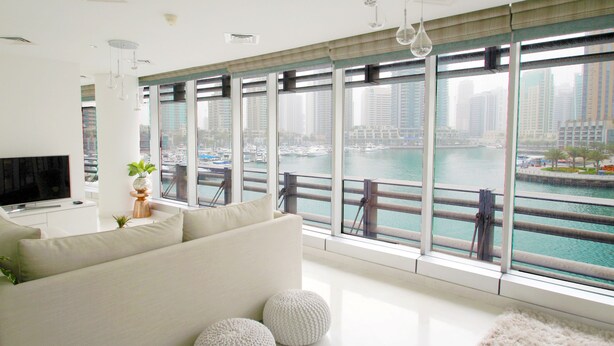 Apartment, 1 Queen Bed, Pool Access | Living area - Kennedy Towers - Cayan Tower (Dubai)