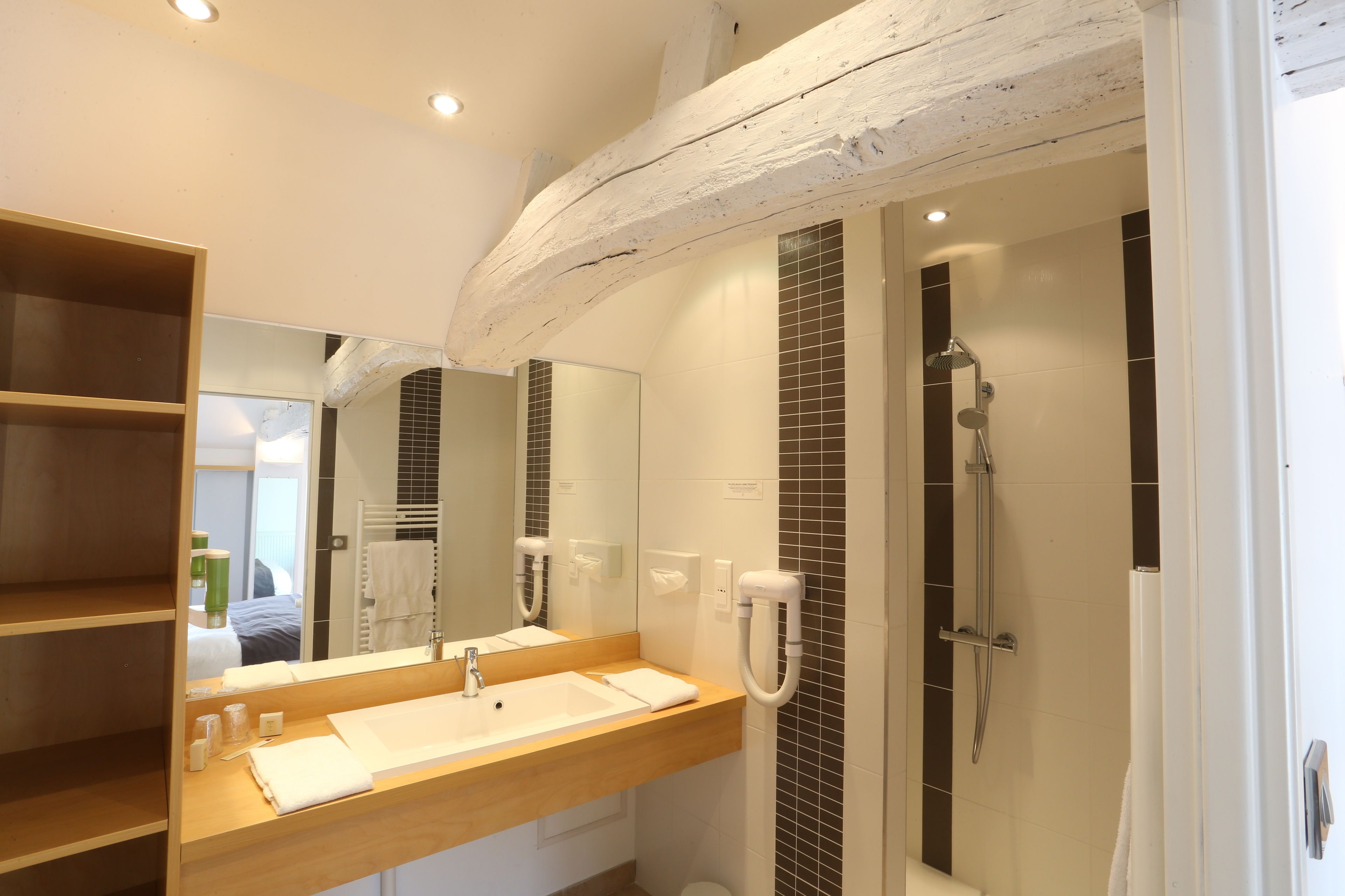 Bathroom | Shower, hair dryer, soap, shampoo