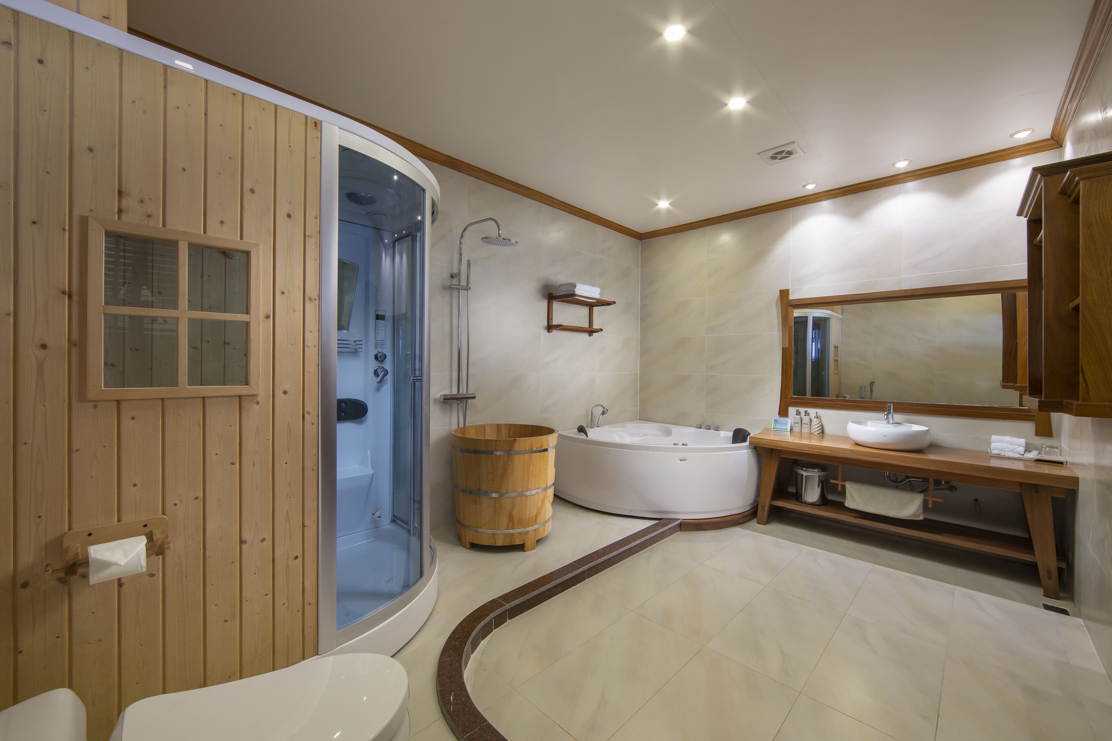 Deluxe Suite | Bathroom | Shower, free toiletries, hair dryer, slippers