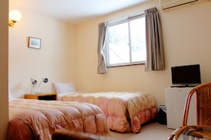 Desk, free WiFi, bed sheets