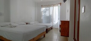 Standard Room, 2 Double Beds | Iron/ironing board, free WiFi, bed sheets