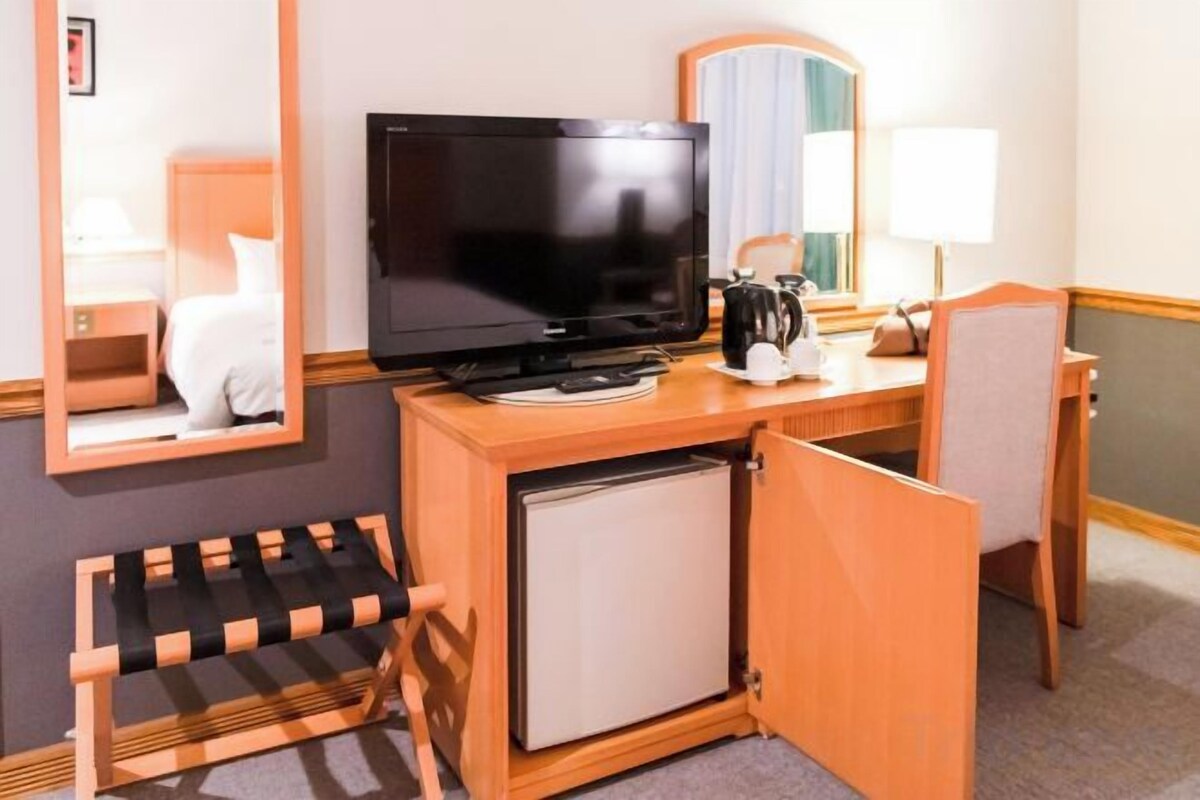 Desk, blackout curtains, iron/ironing board (on request), free WiFi