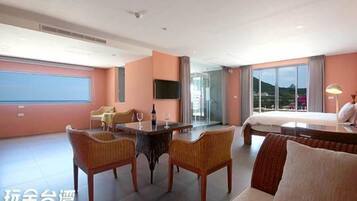 Deluxe Double Room, Ocean View (Room6) | Premium bedding, down comforters, desk, blackout drapes