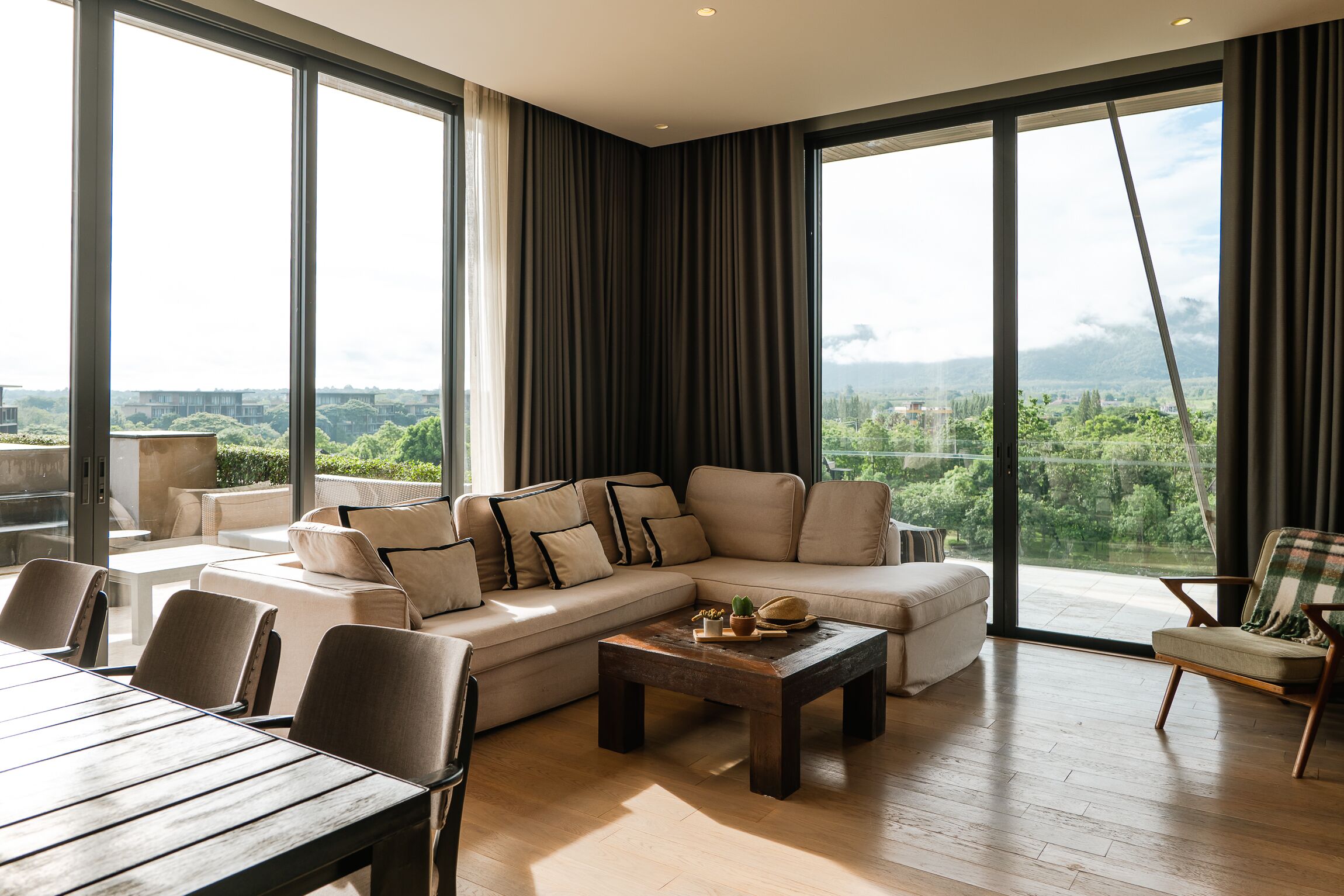 2 bedroom suite with private pool | living area | 42-inch flat-screen tv with cable channels, tv, dvd player