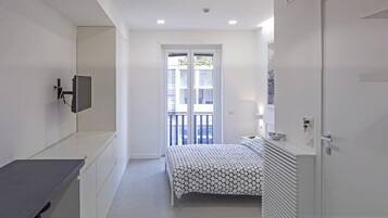 Studio Deluxe, quang cảnh một góc biển | 1 phòng ngủ, bộ trải giường bằng vải Frette của Ý