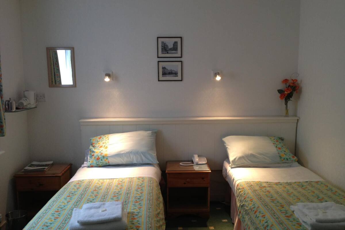 Habitación estándar con 2 camas individuales | Cortinas opacas, tabla de planchar con plancha, cunas gratuitas