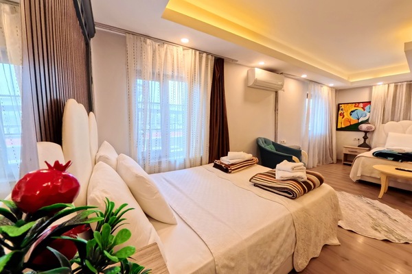 Comfort Quadruple Room, Mountain View | 2 bedrooms, Frette Italian sheets, premium bedding, blackout drapes