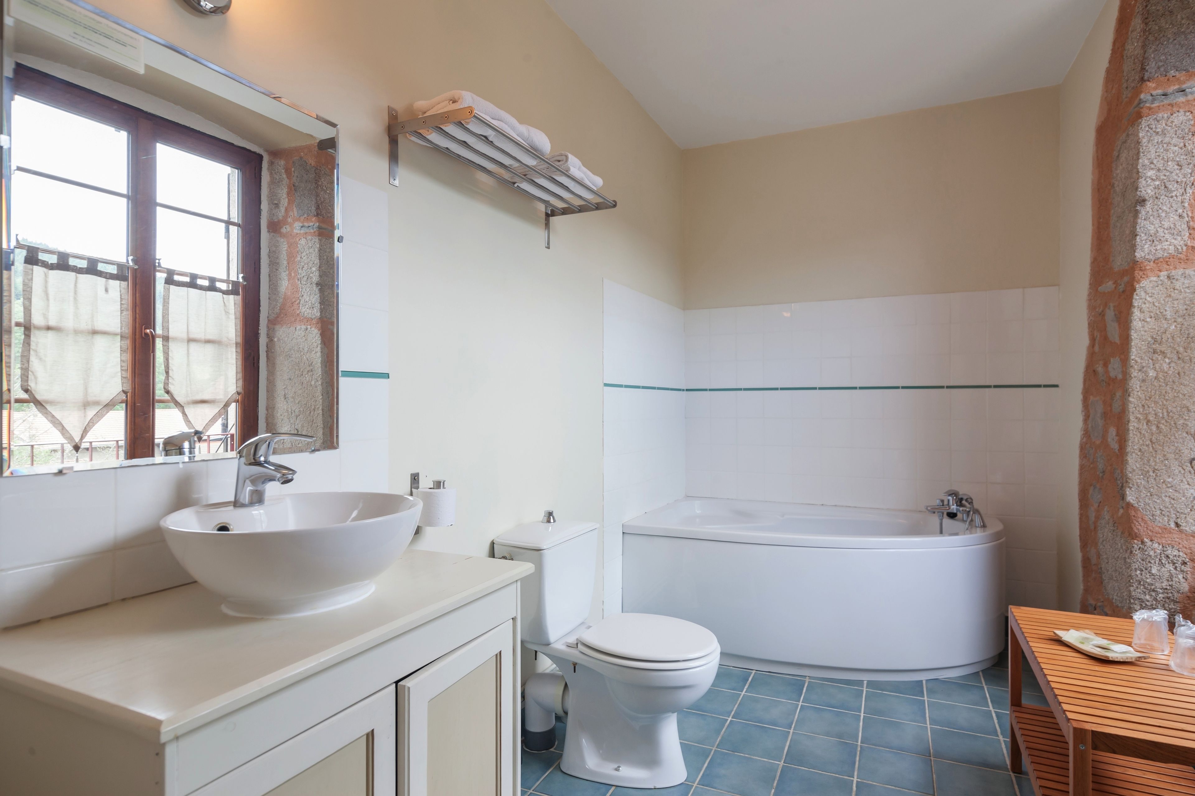 free toiletries, hair dryer, towels