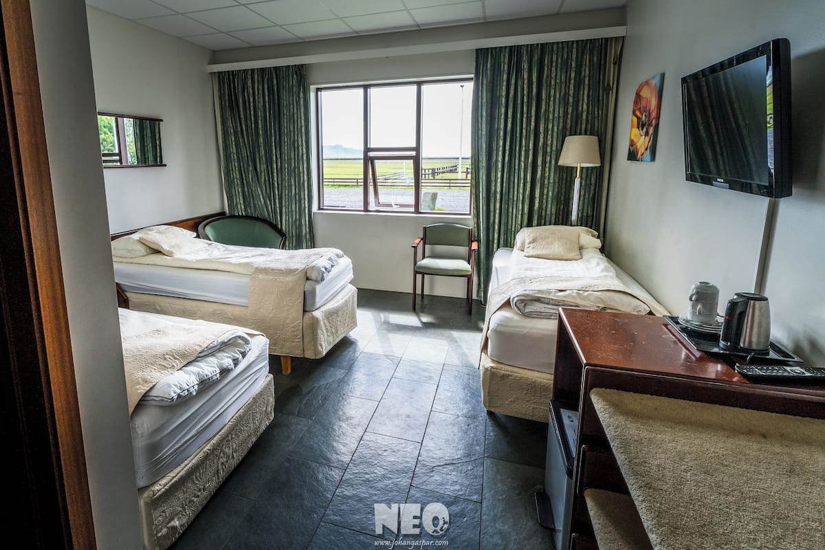 triple room | desk, laptop workspace, blackout curtains, iron/ironing board