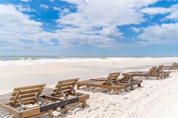 On the beach, white sand