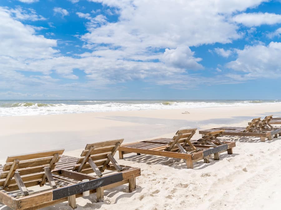 On the beach, white sand