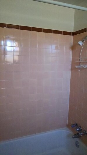 Chuveiro/banheira combinados, secador de cabelo, toalhas de banho 