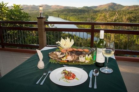 Food and drink. The Riverhouse