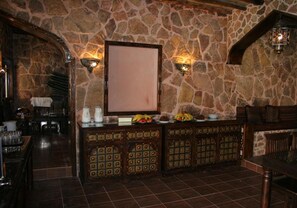 24-inch flat-screen TV with satellite channels, TV