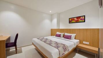 Premium bedding, desk, iron/ironing board (on request), WiFi (free)