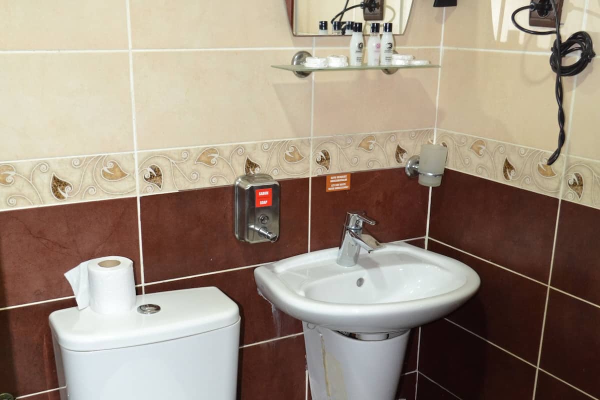 standard triple room, city view | bathroom | free toiletries, hair dryer, slippers, towels