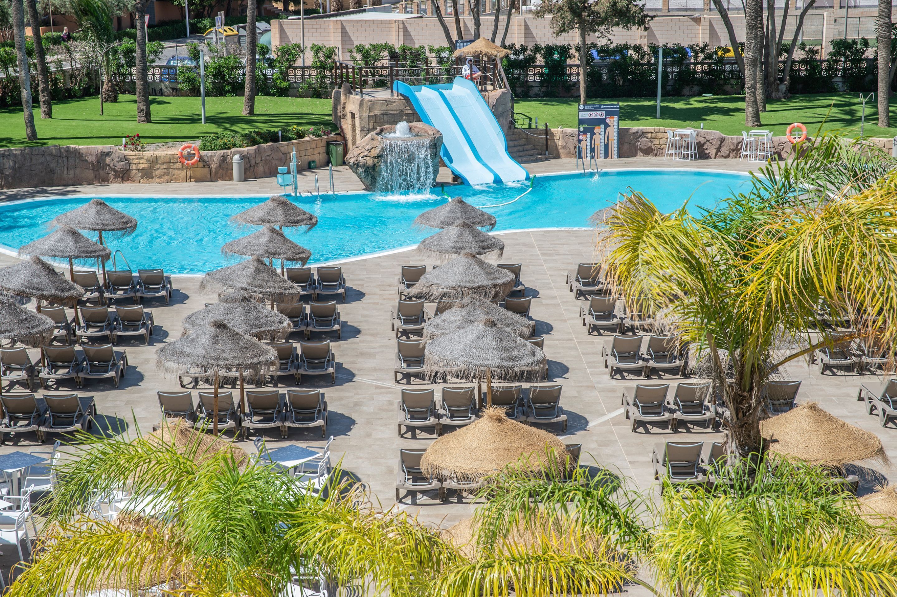 Seasonal outdoor pool, pool umbrellas, sun loungers