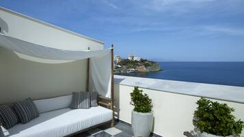 Quarto casal luxo, vista para o mar | Terraço/pátio