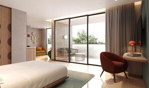 Hypo-allergenic bedding, minibar, in-room safe, blackout curtains