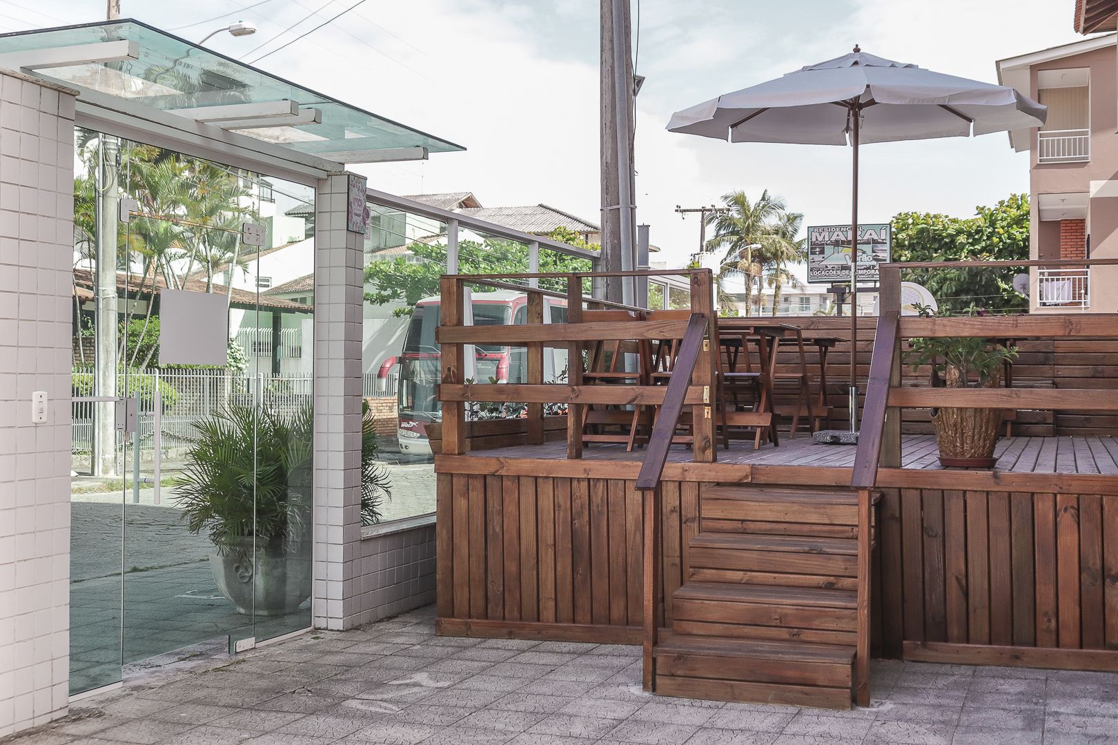 Outdoor banquet area