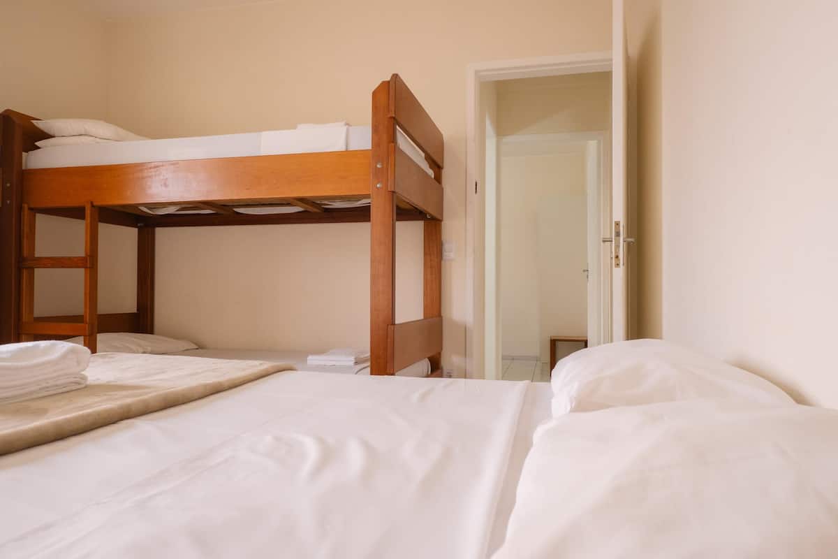 Blackout curtains, free WiFi, bed sheets, wheelchair access