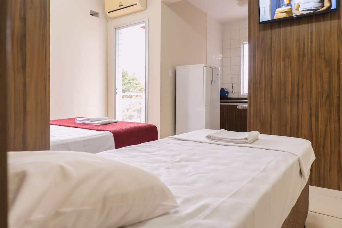 Blackout curtains, free WiFi, bed sheets, wheelchair access