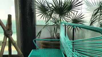 豪華公寓, 2 間臥室, 海景 | 高級寢具、獨特裝潢、布置獨特、筆電工作空間