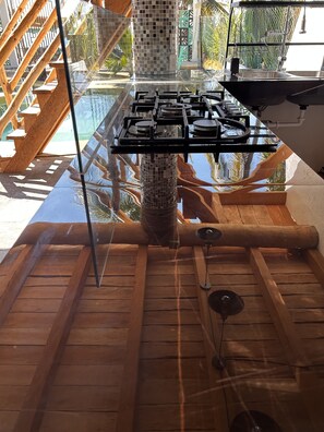 Premium Villa, 2 Bedrooms, Private Pool, Ocean View | Private kitchen | Full-size fridge, stovetop, blender, cookware/dishes/utensils