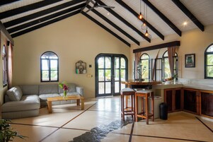 Condo superluxo, 3 quartos, cozinha, vista para o oceano | Área de estar