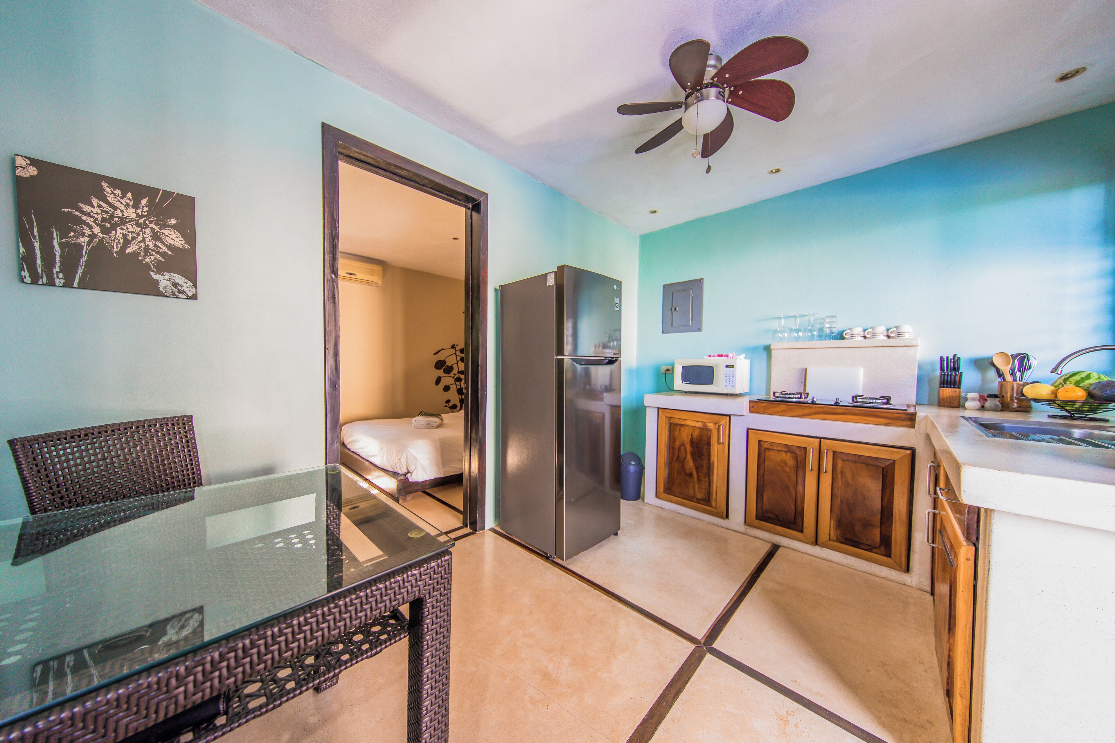 suite, 2 bedrooms, kitchen, ocean view | private kitchen | fridge