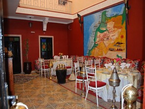 Lunch and dinner served, Moroccan cuisine