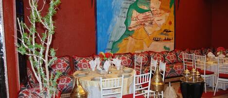 Lunch and dinner served, Moroccan cuisine