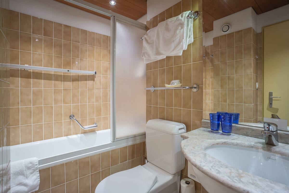double room with matterhorn view | bathroom | free toiletries, hair dryer, bathrobes, slippers