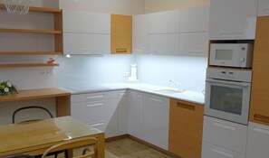 Standard Apartment, 2 Bedrooms, Balcony | Private kitchen | Fridge, microwave, stovetop, espresso maker - EEL Brno apartments (Brno)