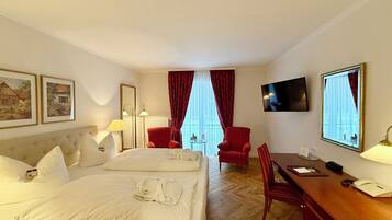 Desk, free WiFi, bed sheets